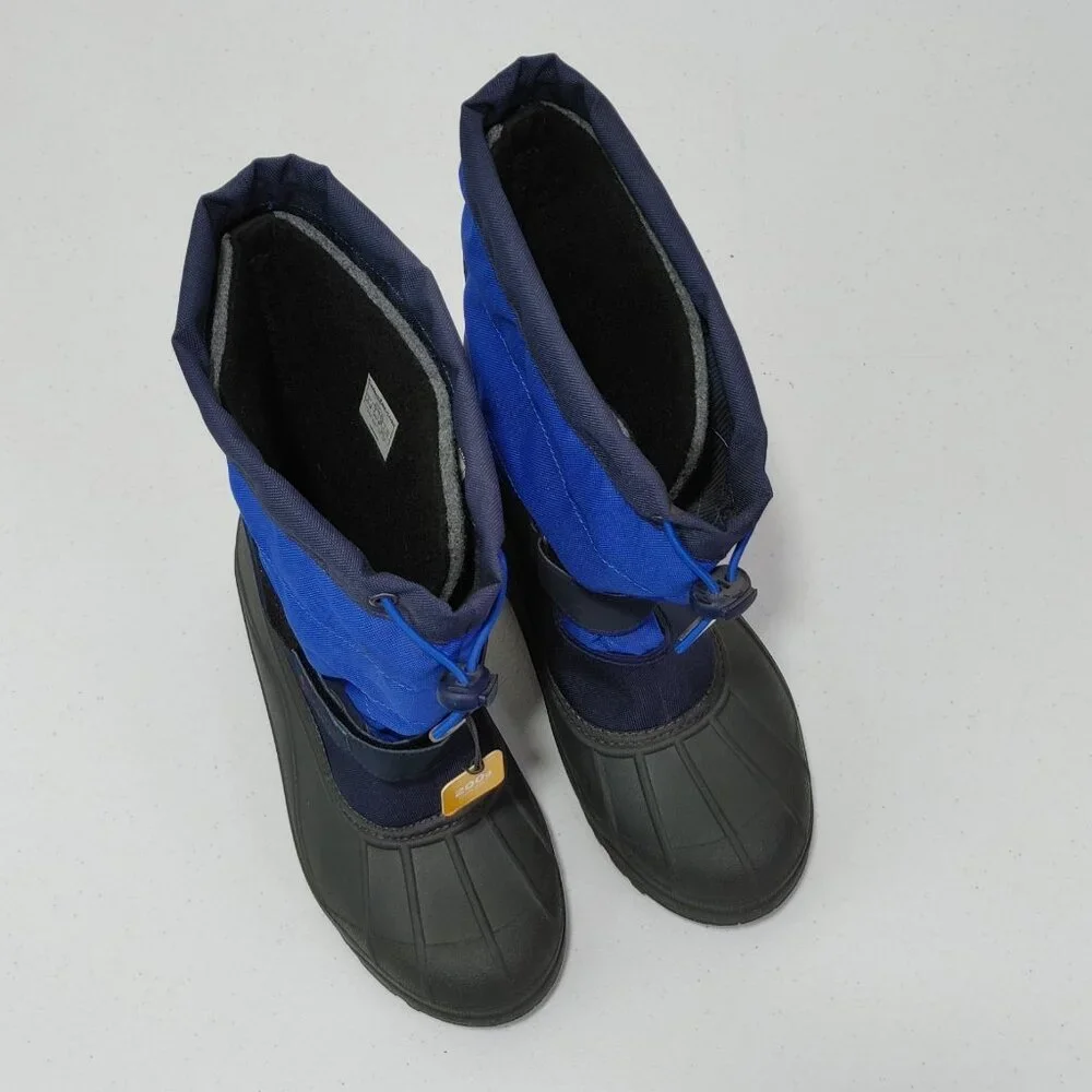 Columbia Youth Powderbug Plus II Snow Winter Boots Blue / Grey EXCELLENT...